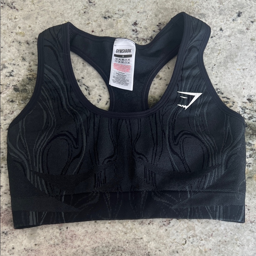 Gymshark Black Patterned Sports Bra